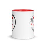 Hearts With River Logo – Mug with Red Inside