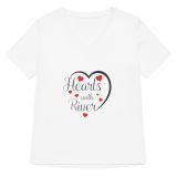 Hearts with River logo – Women’s relaxed V-neck t-shirt