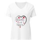 Hearts with River logo – Women’s relaxed V-neck t-shirt